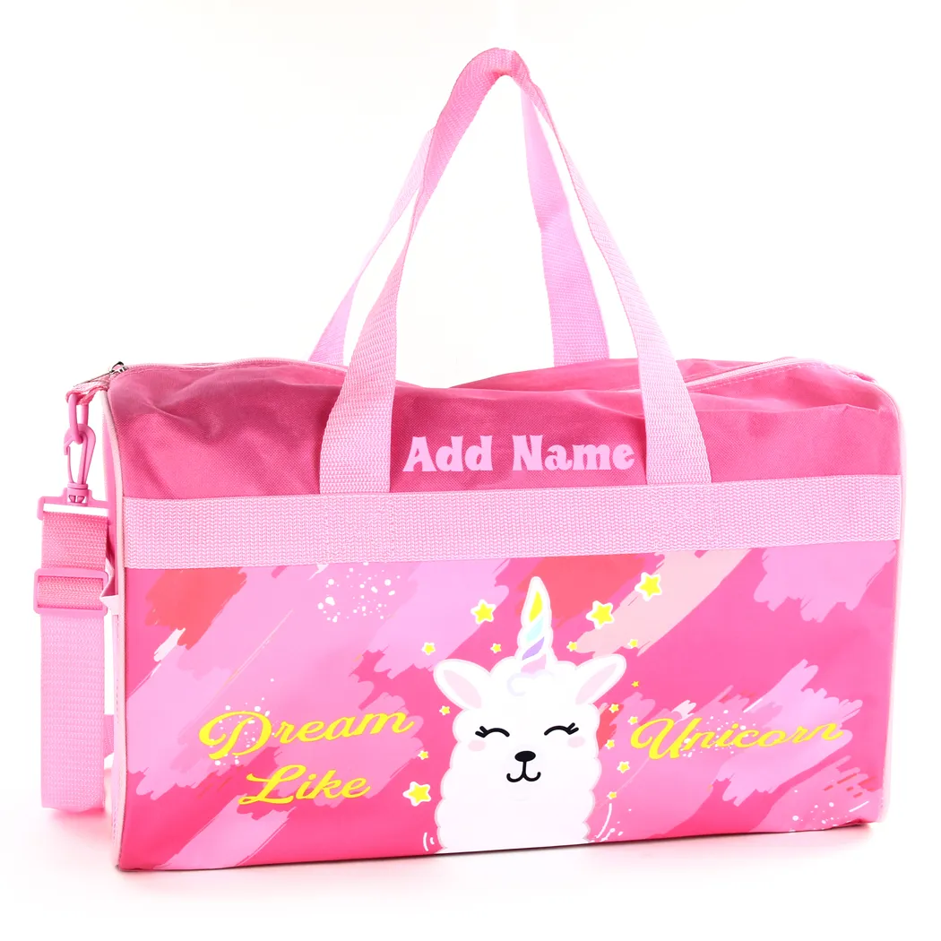 Personalized Kid's Travel Duffel Bag - Llamacorn