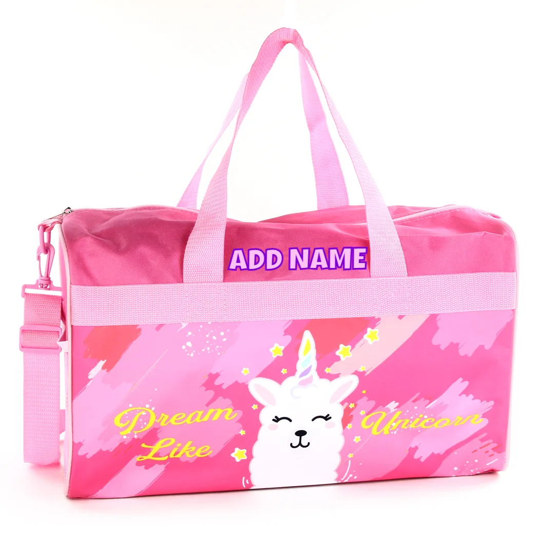 Personalized Kid's Travel Duffel Bag - Llamacorn