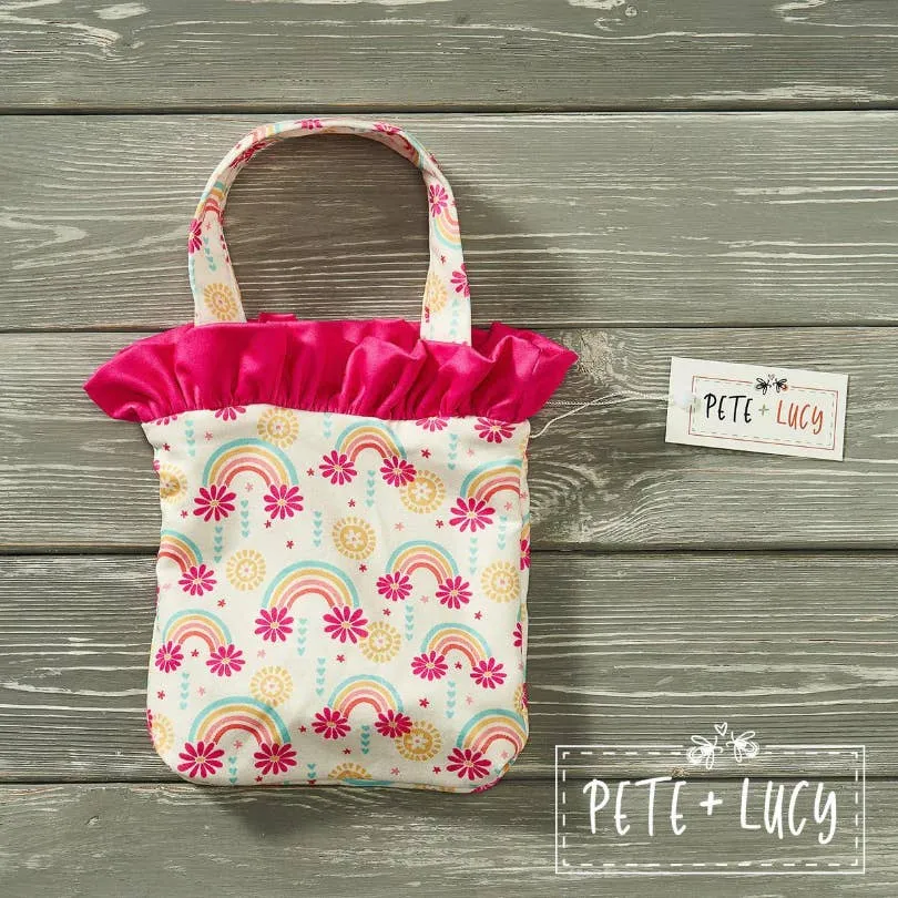 PETE   LUCY Sunny Day Little Girl Ruffle Bucket Purse Floral