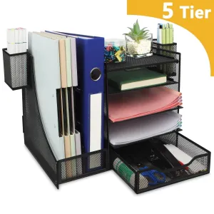 PHANCIR 5-Tier Desk Organizer, Freestanding Office Supplies, New File Organizer&Storage, One Pack