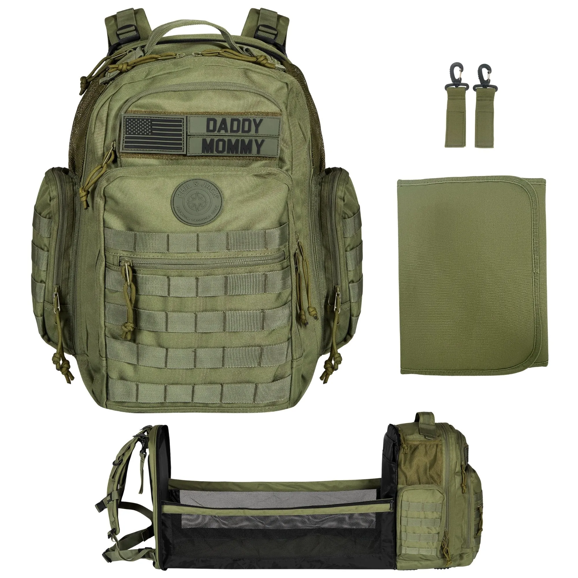 Phil & Jack Diaper Backpack 2.0 - Military Green