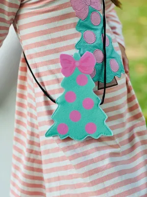 Pink Polka Dot Christmas Tree Purse