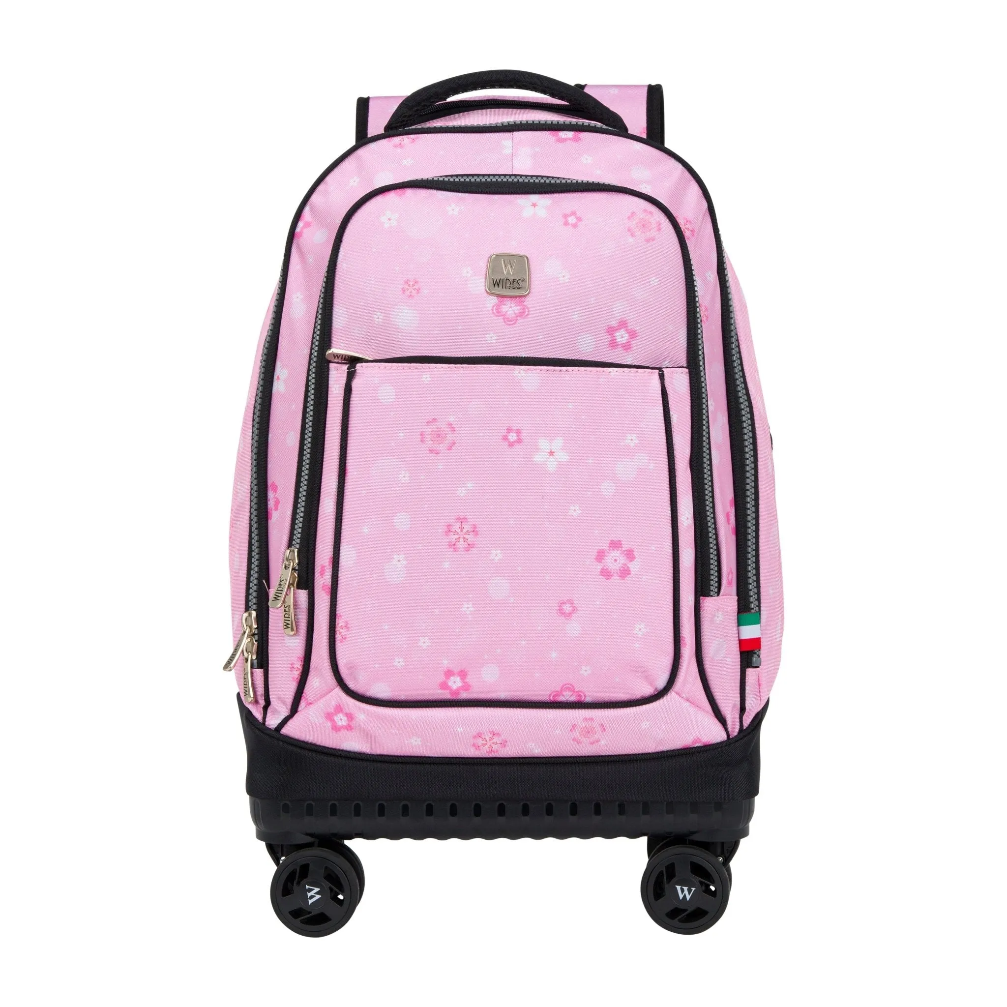 Pink Snowflakes 8-Wheels School Backpack Trolley Set (Lunch bag & Pencil Case)