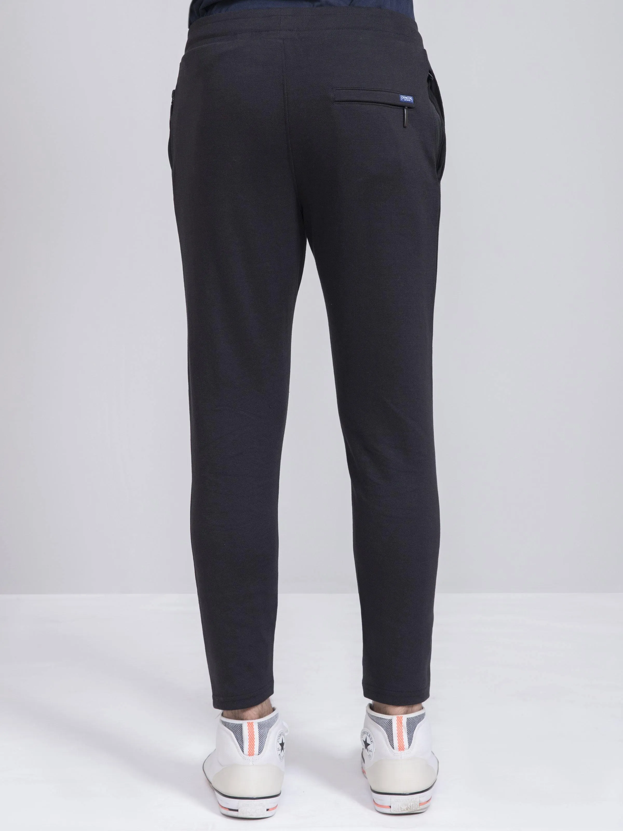 PIQUE INTERLOCK BLACK TROUSER