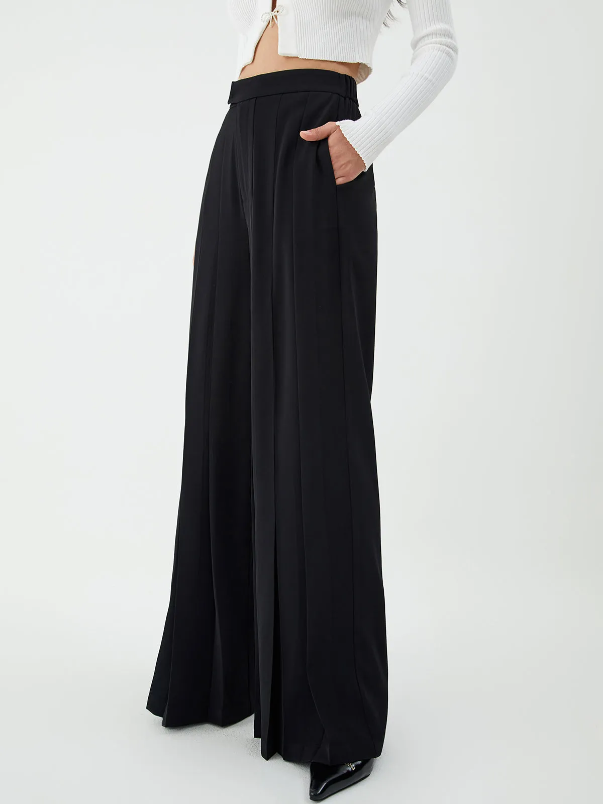 Pleated Wide Graceful Leg Pants