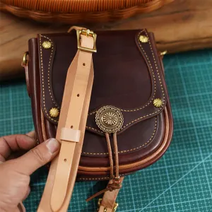 POPSEWING® Vegetable Tanned Leather Rivet Saddle Bag DIY Kit