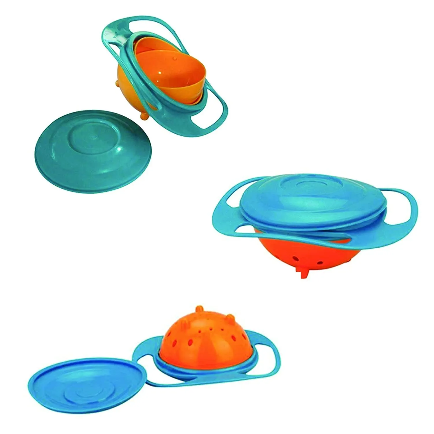 Portable Non-Spill Toddler Gyro Bowl 360° Rotating Dish