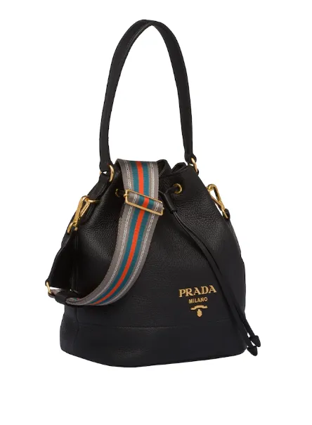 Prada Leather Bucket Bag Black