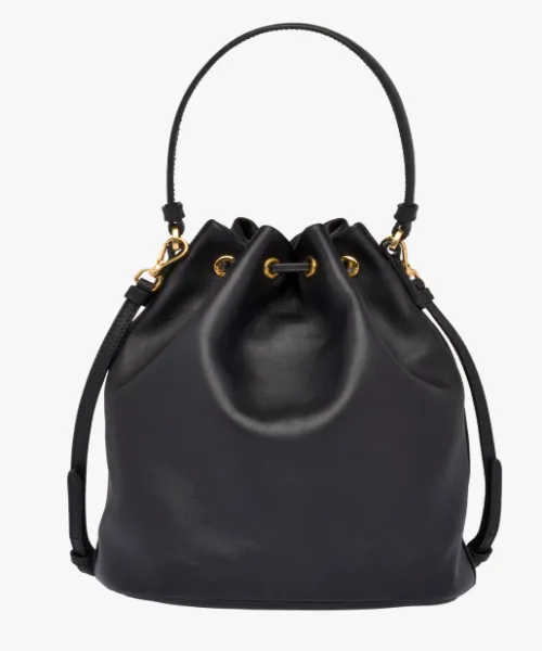 Prada Saffiano Leather Bucket Bag Black