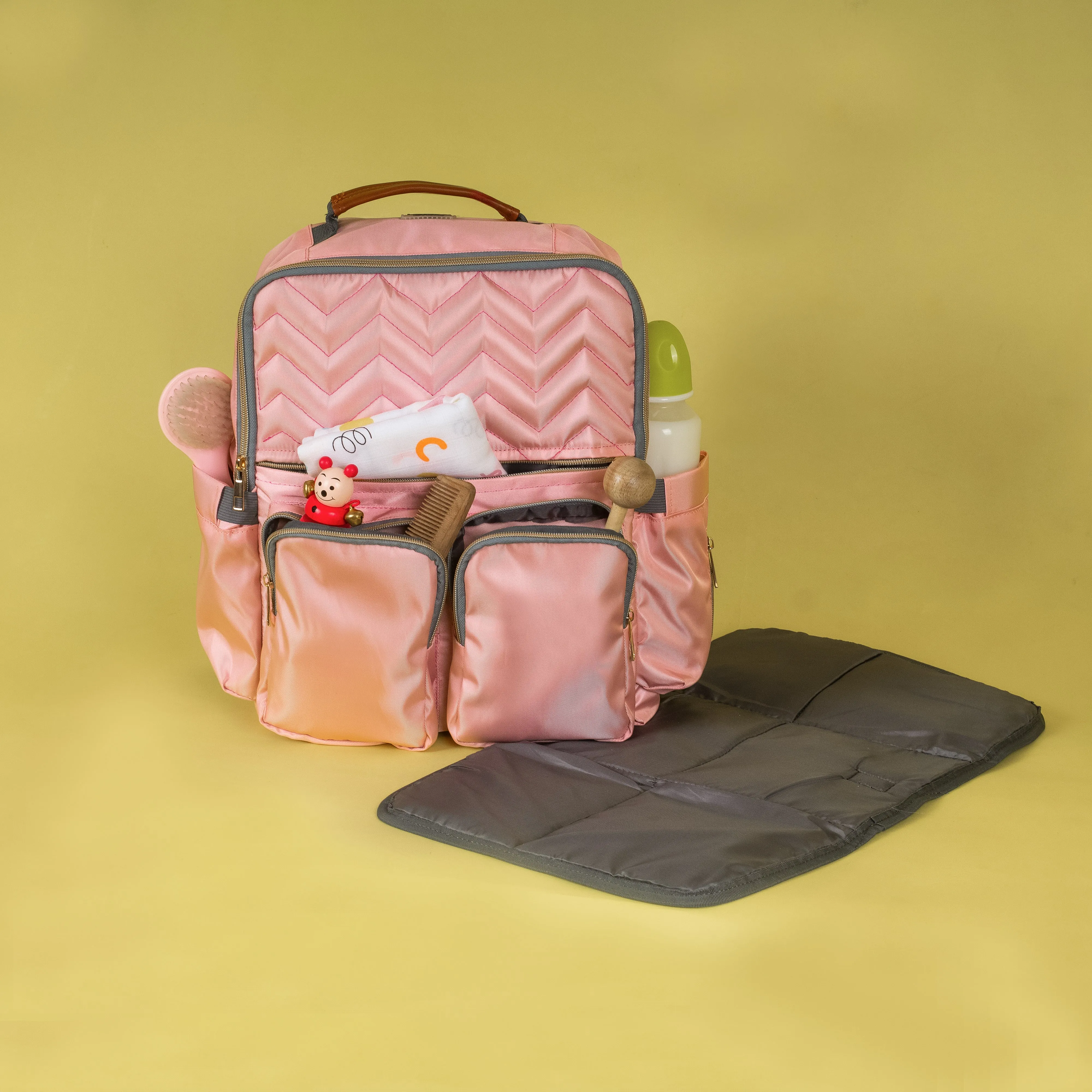 Pretty In Pink Diaper Bag (Two Front Pockets)