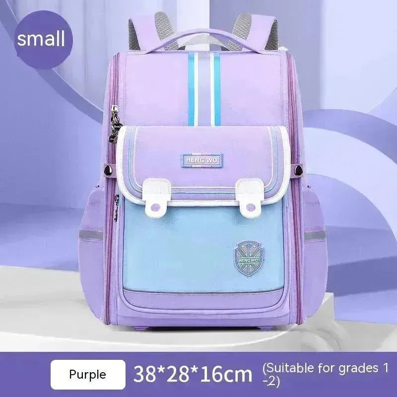 Primary School Student Schoolbag Female Lightweight Burden Alleviation Spine Protection