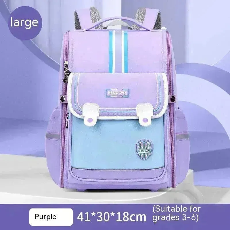 Primary School Student Schoolbag Female Lightweight Burden Alleviation Spine Protection