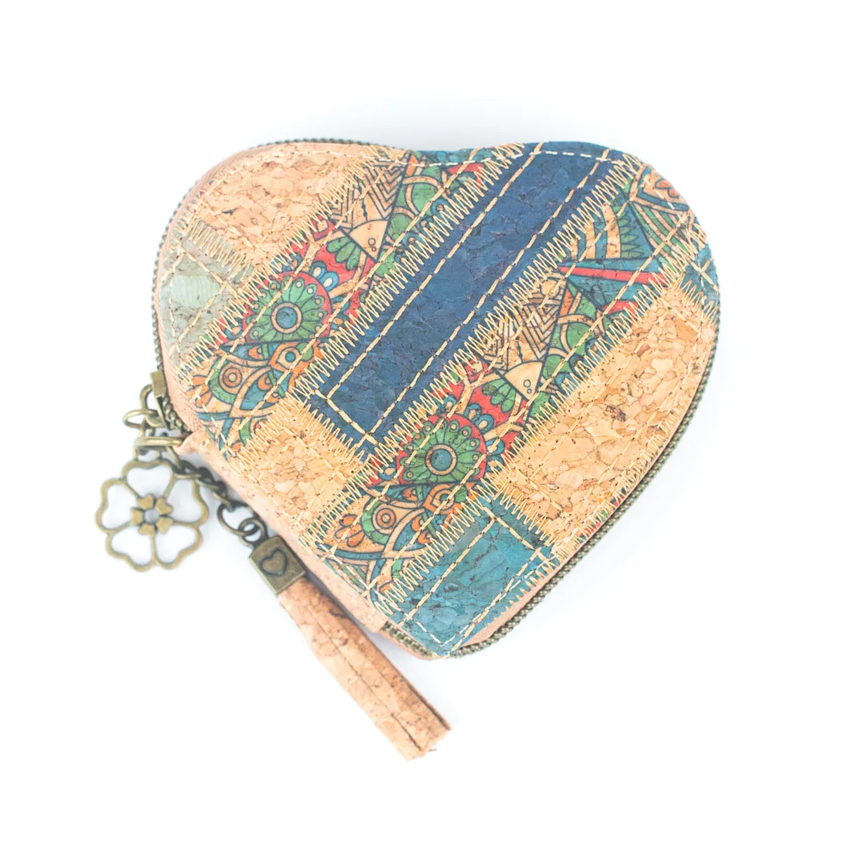 Printed Cork Heart-Shaped Women's Coin Purse BAGF-078