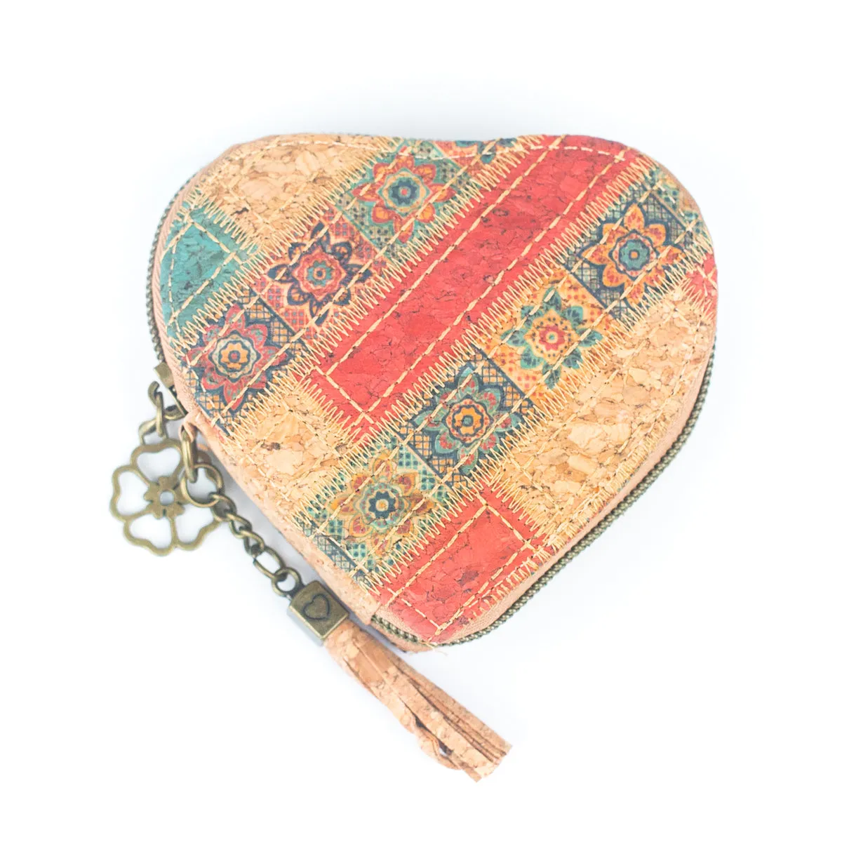 Printed Cork Heart-Shaped Women's Coin Purse BAGF-078