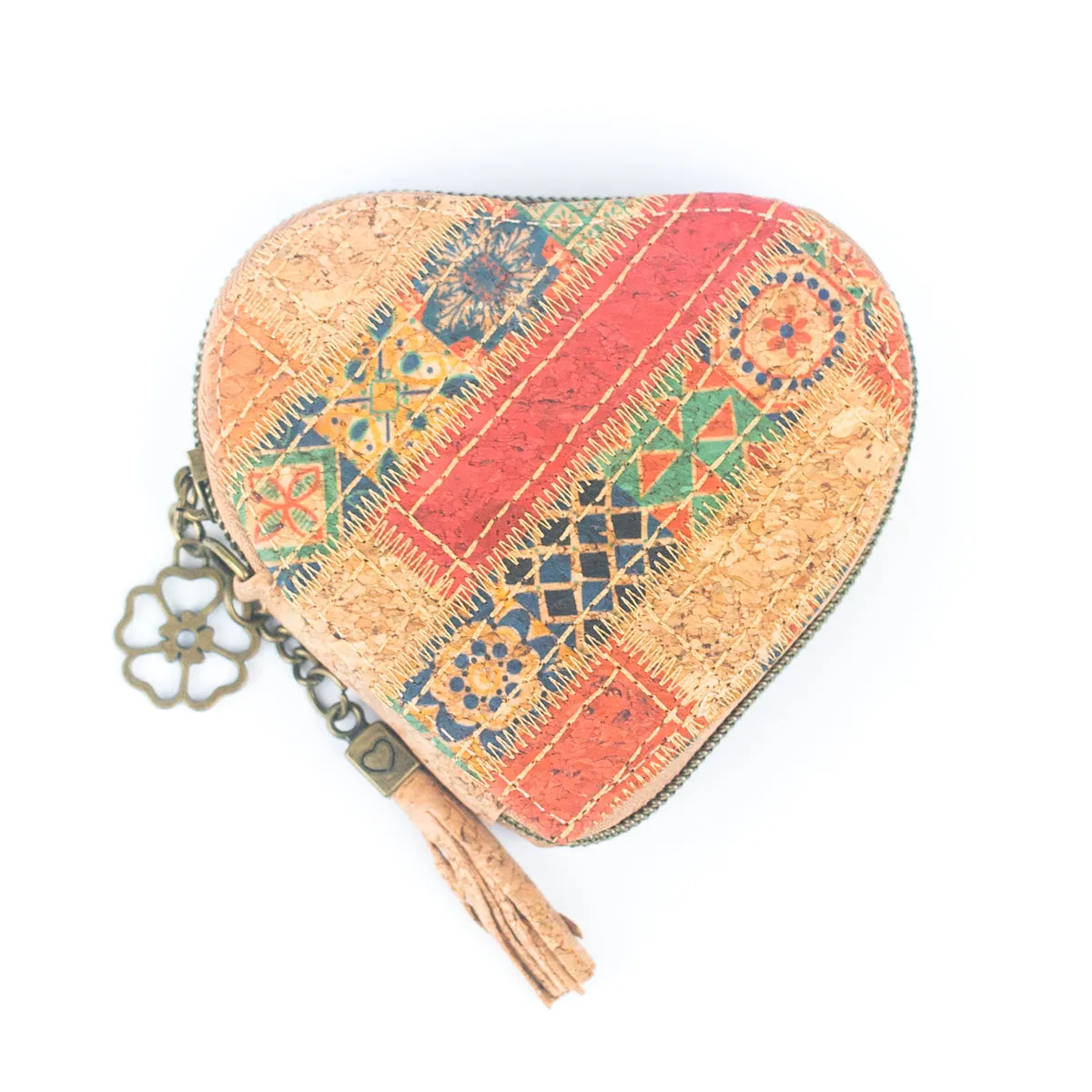 Printed Cork Heart-Shaped Women's Coin Purse BAGF-078