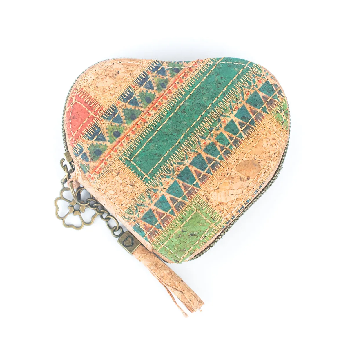 Printed Cork Heart-Shaped Women's Coin Purse BAGF-078