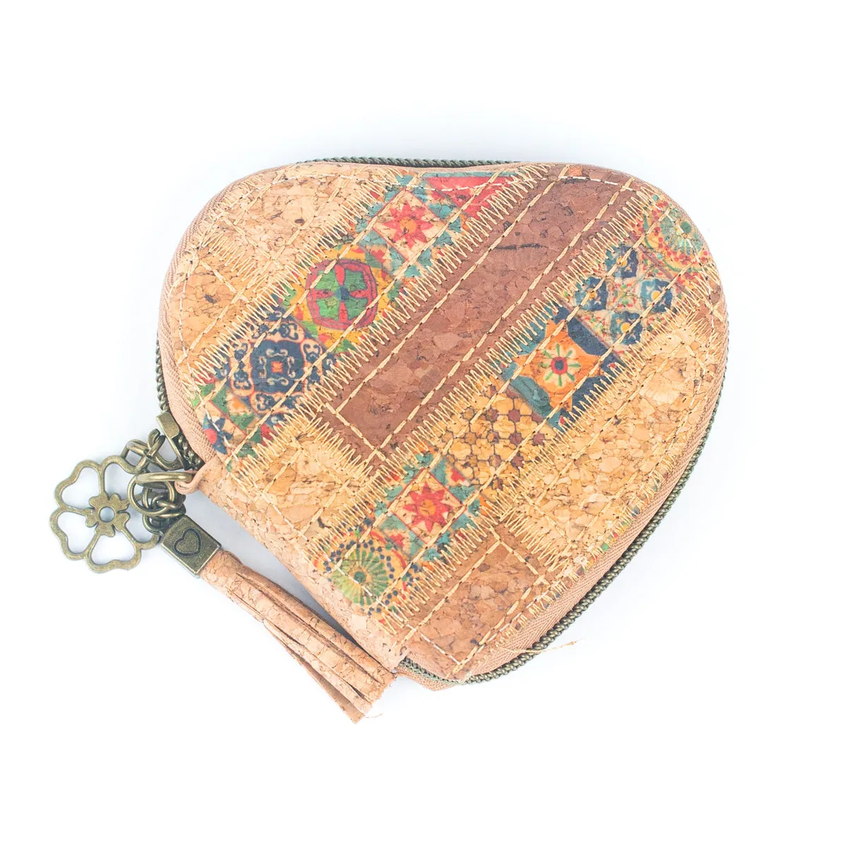 Printed Cork Heart-Shaped Women's Coin Purse BAGF-078