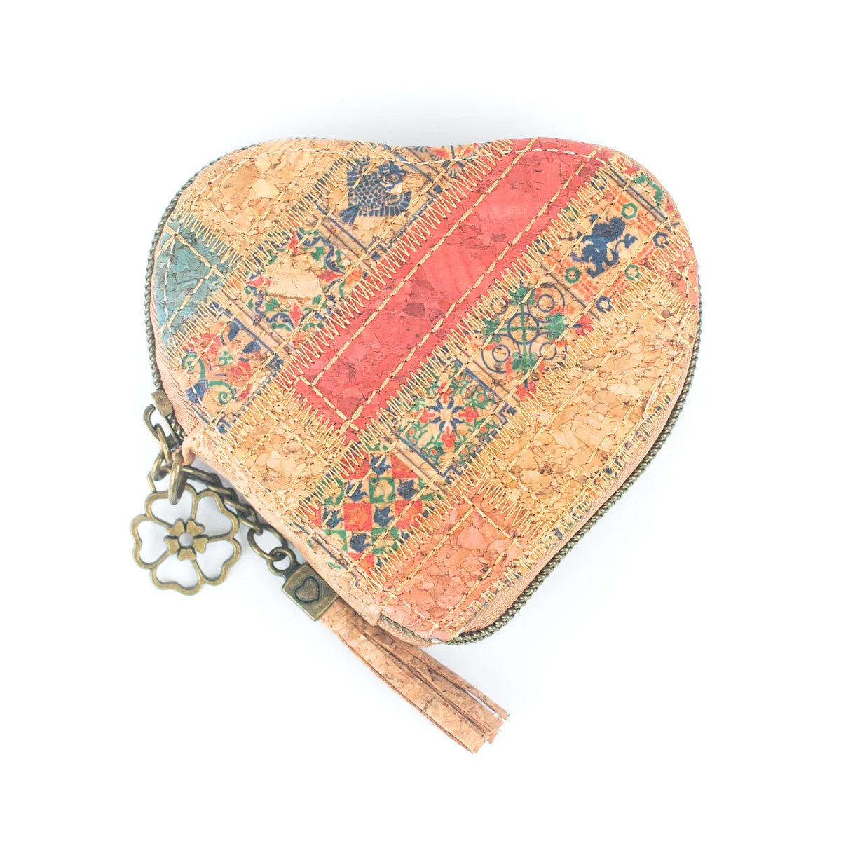 Printed Cork Heart-Shaped Women's Coin Purse BAGF-078