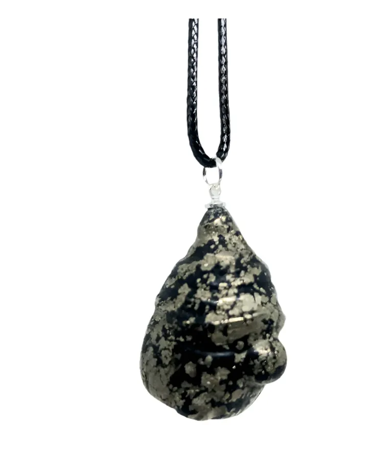 Pyrite Crystal Gnome Pendant Necklace