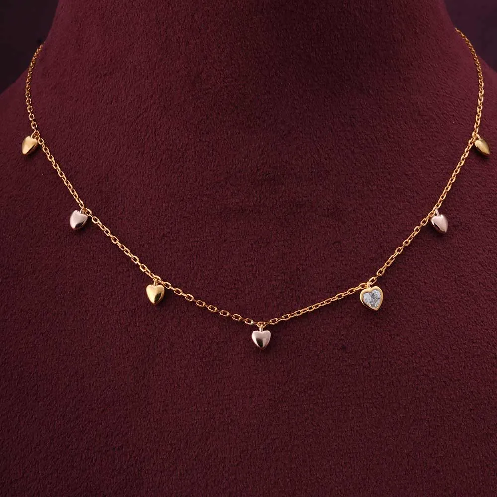 Queen Heart Station Necklace | 18K Gold Vermeil Plated