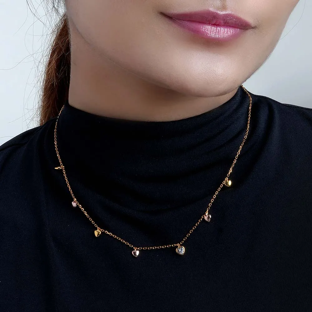 Queen Heart Station Necklace | 18K Gold Vermeil Plated