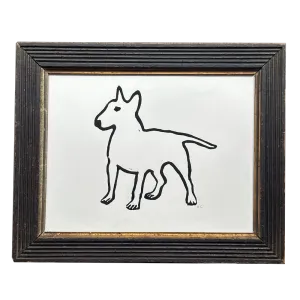 "Bull Terrier" in a 19th Century Antique Frame