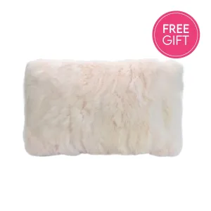 Rabbit Fur Lumbar Cushion - Quartz