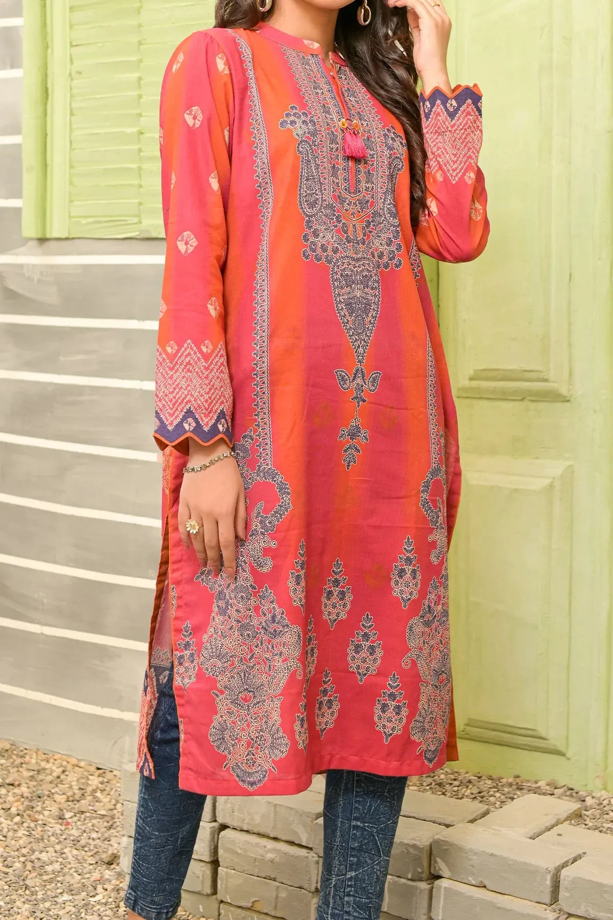 Rafia Khas Stitched Digital Printed Khaddar Shirt Collection'2022-DPKHK-25