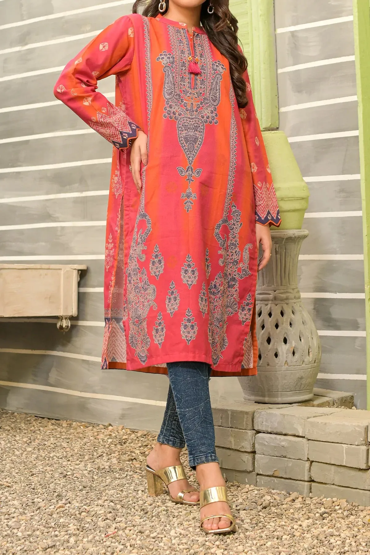 Rafia Khas Stitched Digital Printed Khaddar Shirt Collection'2022-DPKHK-25