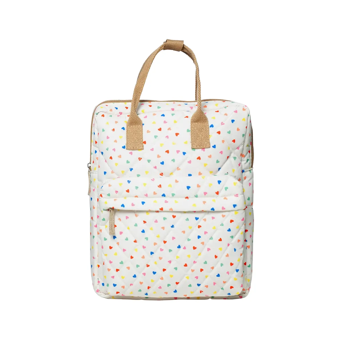 Rainbow Hearts Quilted Backpack