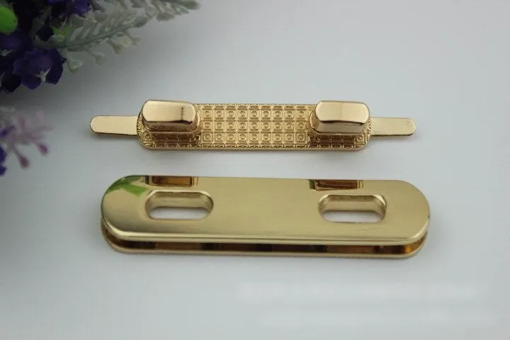 Rectangle Twist Press Lock 75mm Purse Charm Organizer Luggage Hardware Antique Gold Lock And Key Closure Small Bag Clutch Metal Accessories