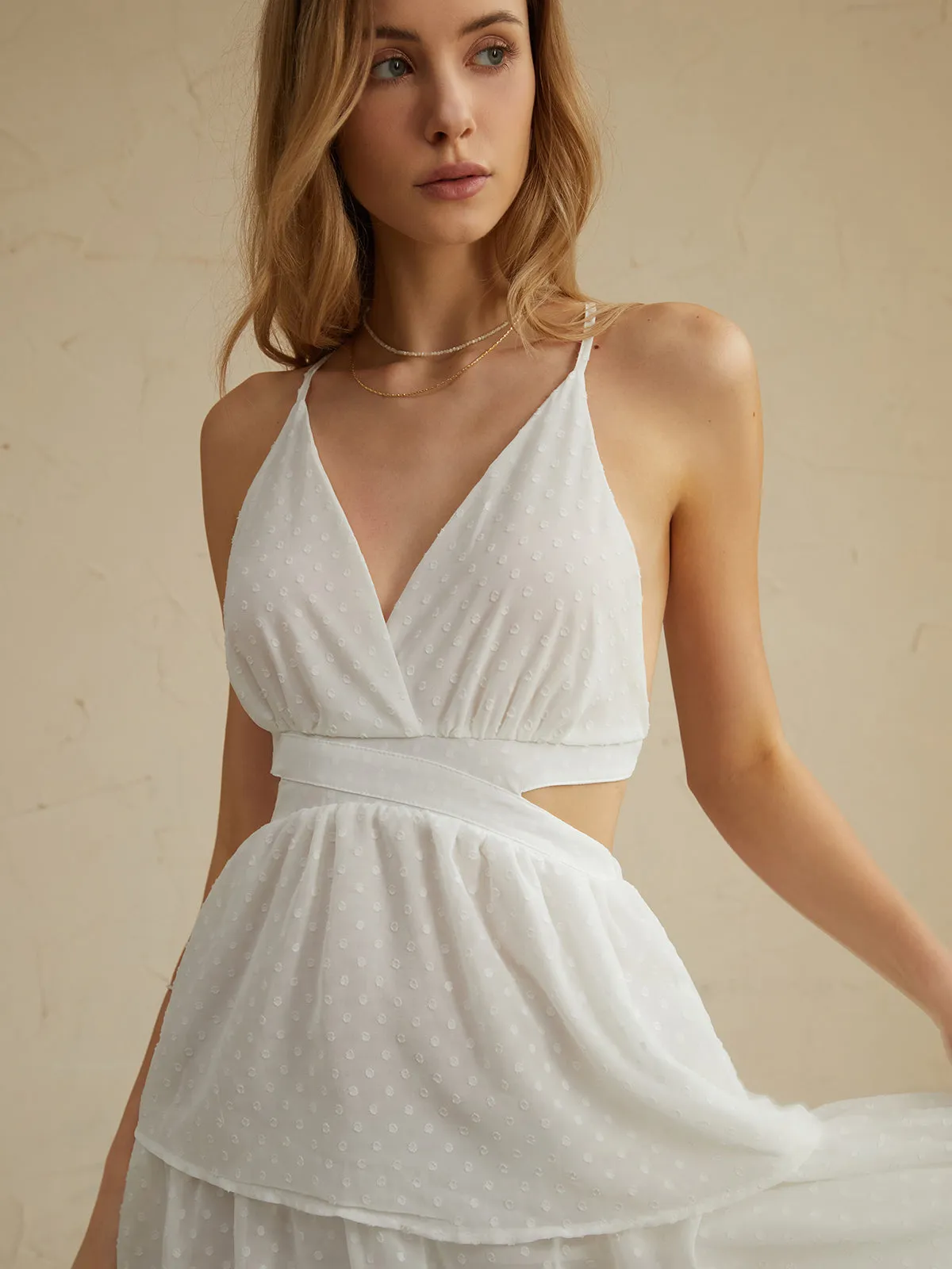 Romantic Backless Graceful Layered Midi Dress