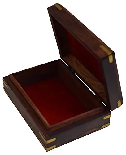 Rosewood Keepsake Box Jewelry Trinket Organizer Handcrafted Elephant and Floral Design