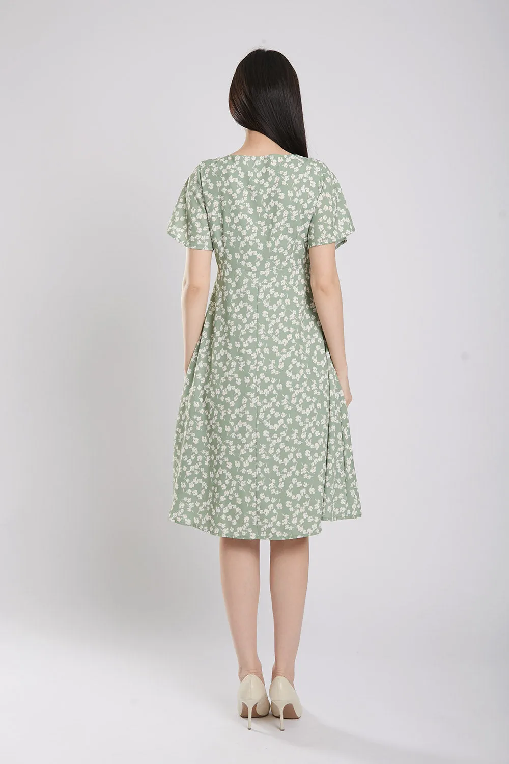 Sloane Dress in Sage Green Floral