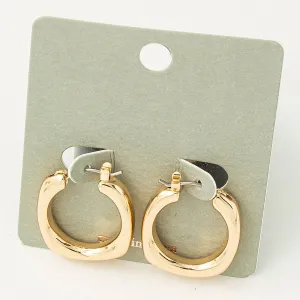 Smooth Edged Huggie Hoop Earrings