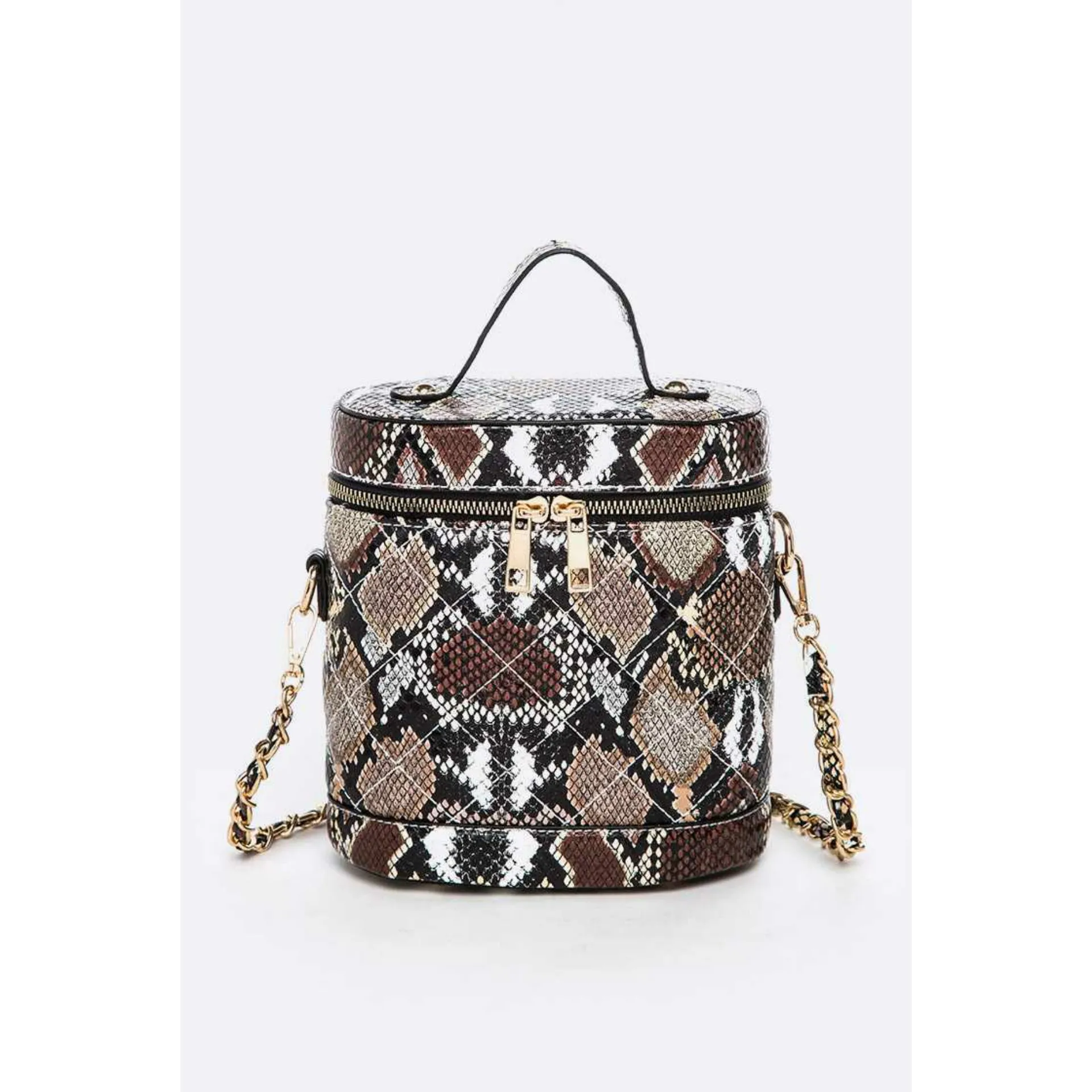 Snake Print Bucket Bag