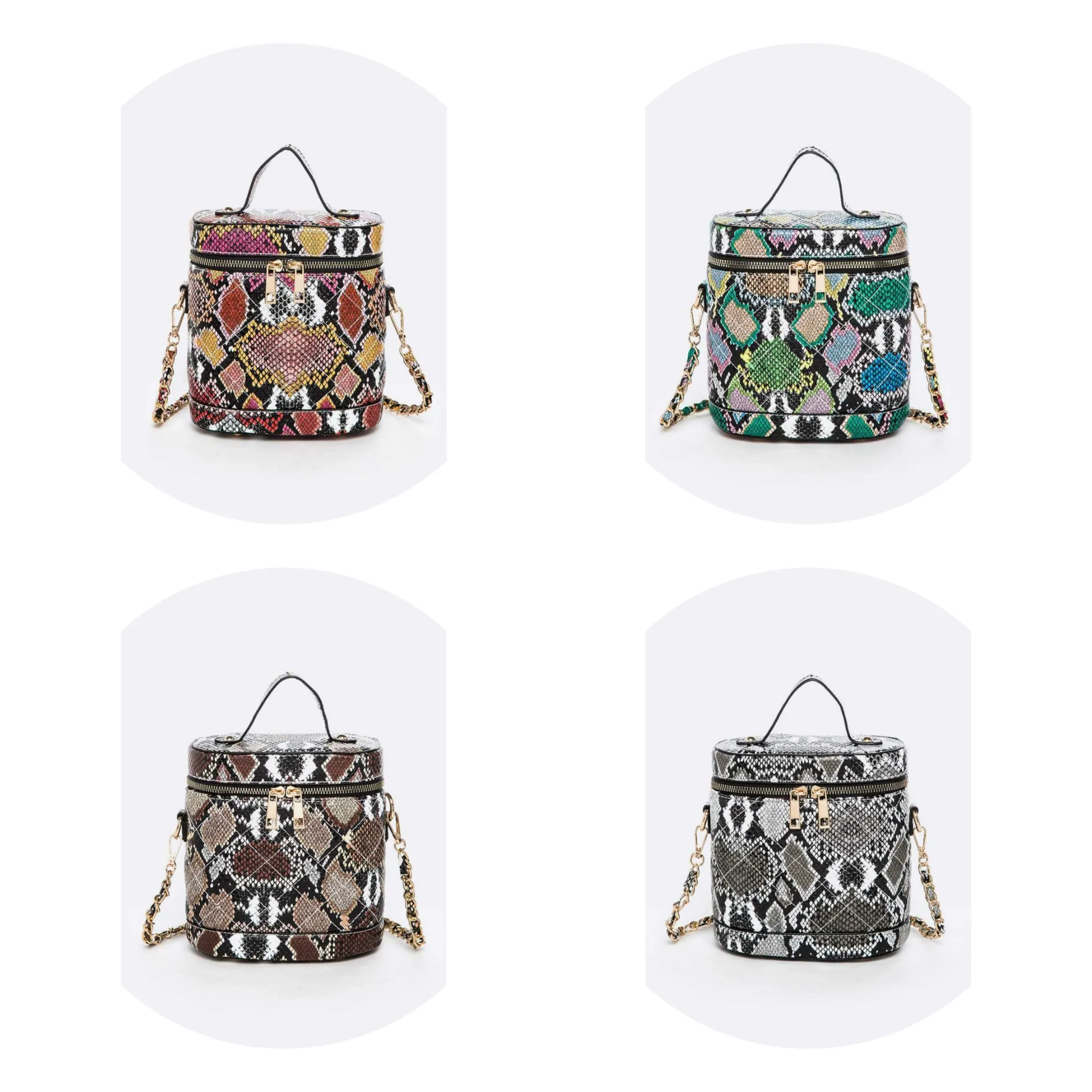 Snake Print Bucket Bag