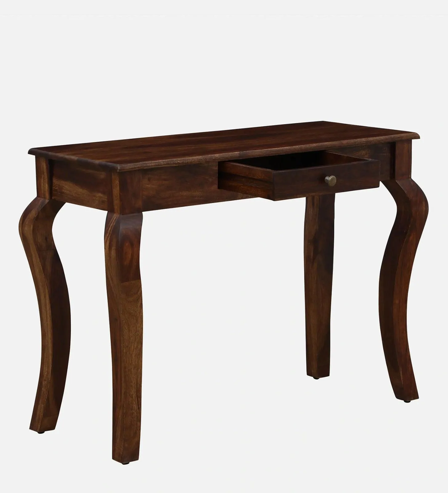 Solid Sheesham Wood Console Table With Curved Legs