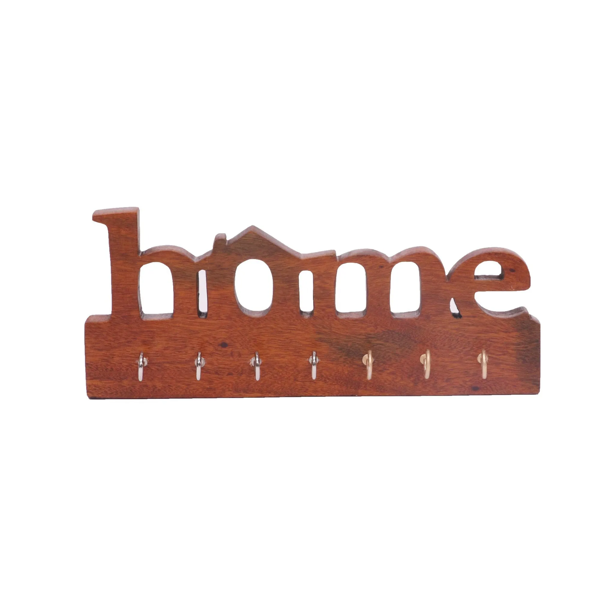 Solid wood Home shaped wall hanging Keychain