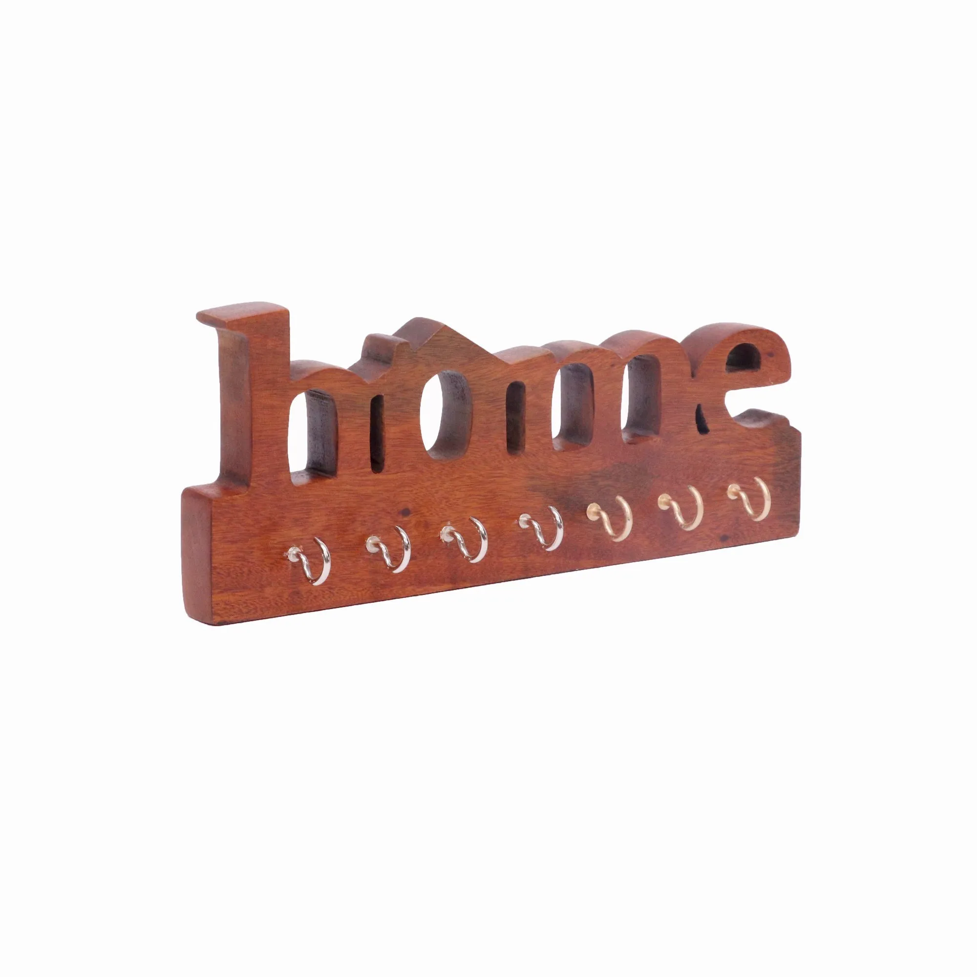 Solid wood Home shaped wall hanging Keychain