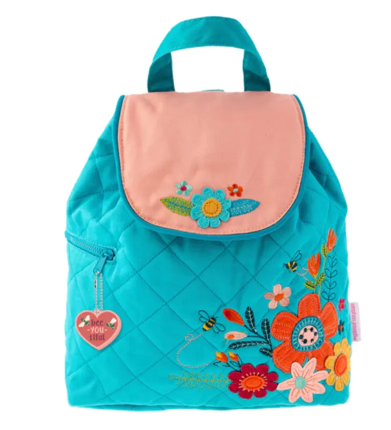 Stephen Joseph Quilted Backpack in Turquoise Floral