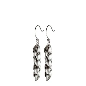 Sterling Silver Long Acorn Pod Earrings