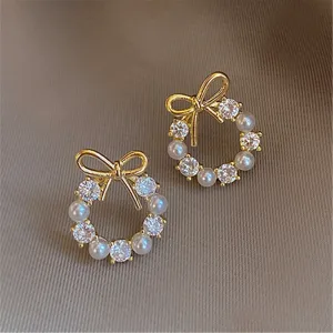 Stylish Crystal Wreath Stud Earrings