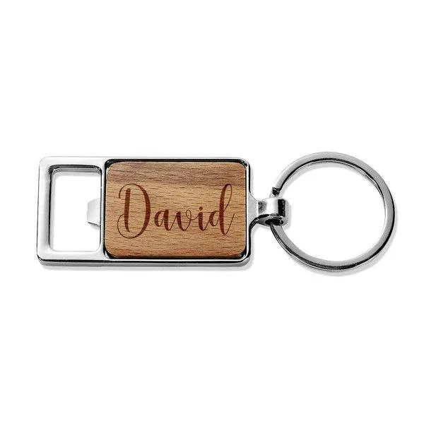 Stylish Name Rectangle Metal Keyring