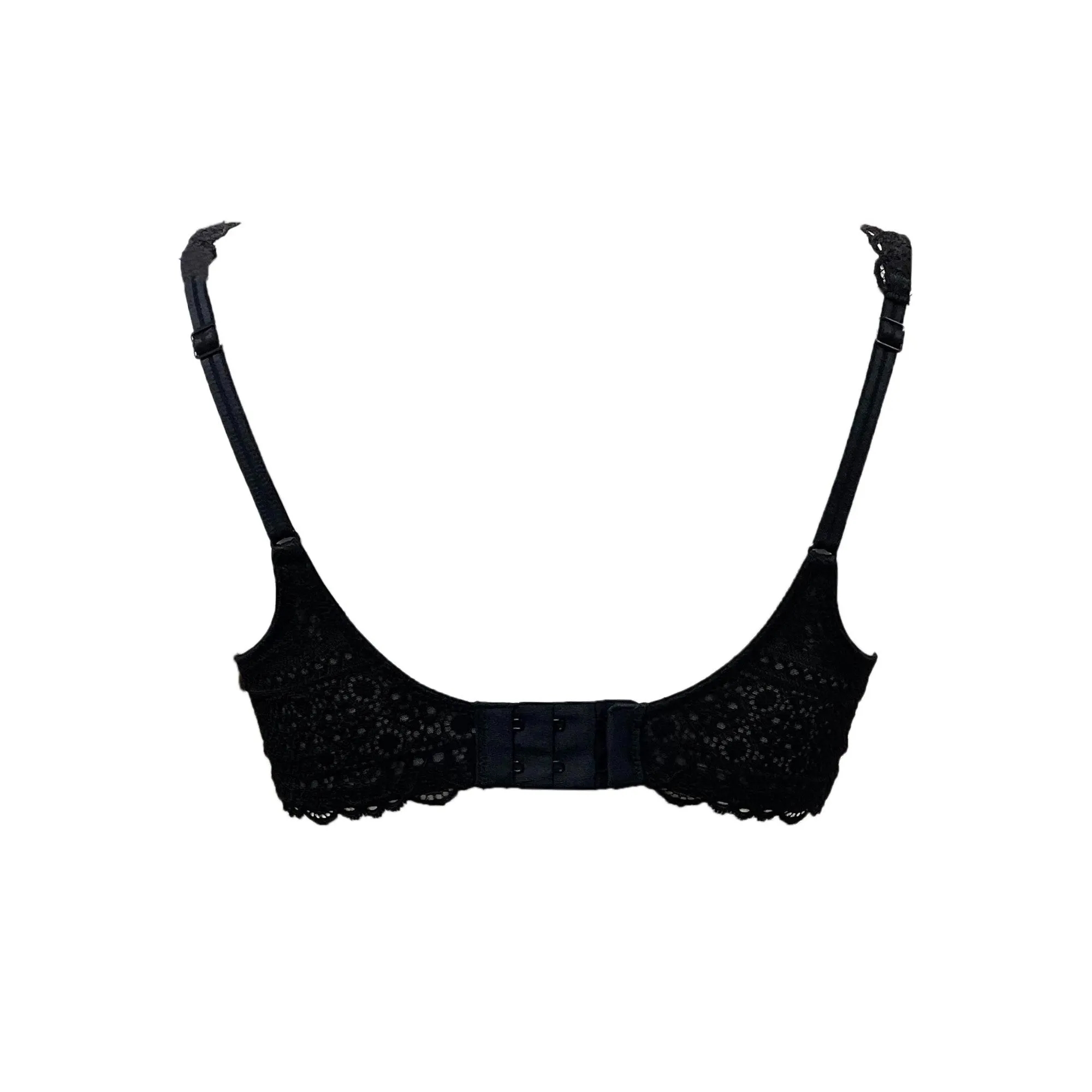 Stylish Unlined Deep V Bra - Black