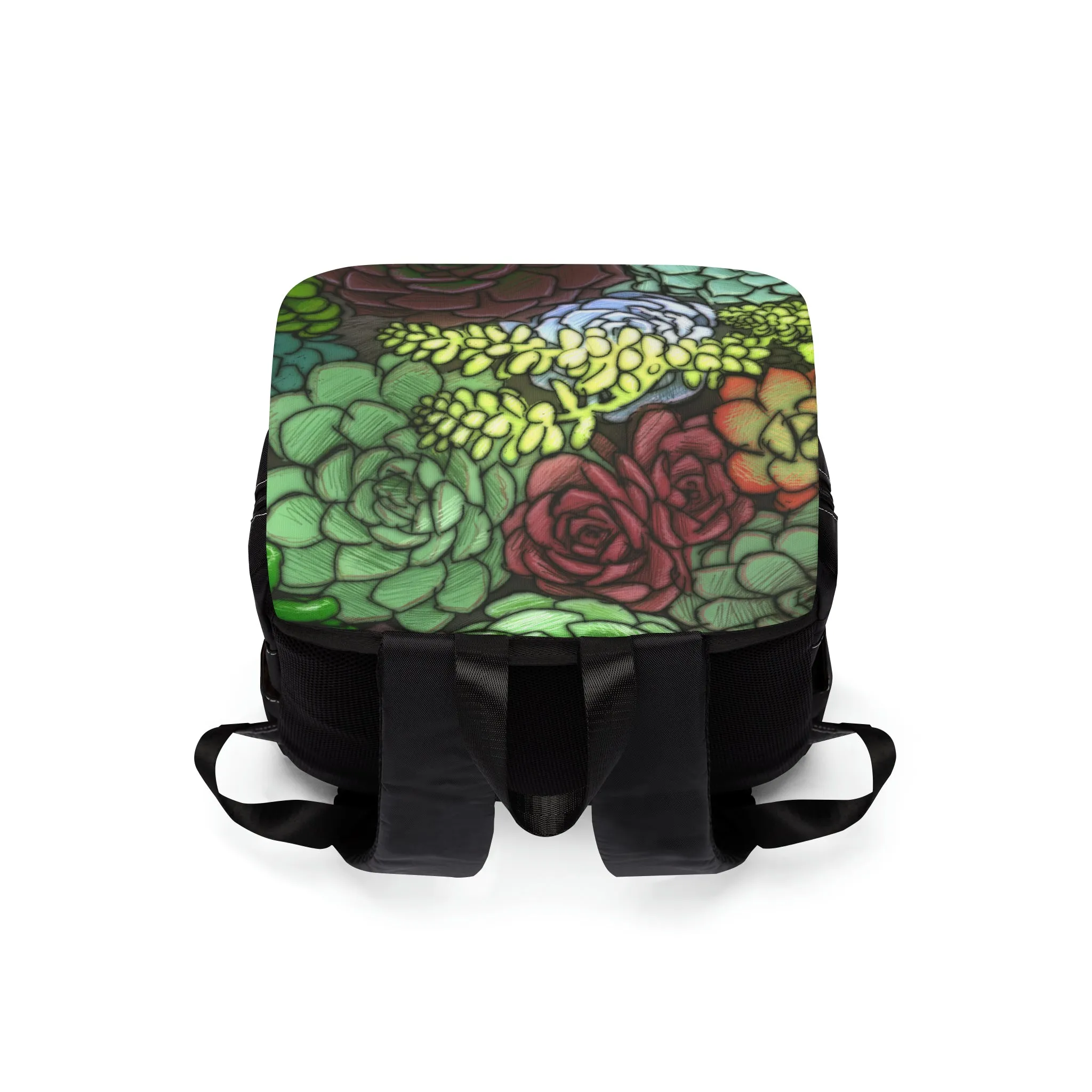 Succulent Unisex Casual Shoulder Backpack Flower Lover Bag