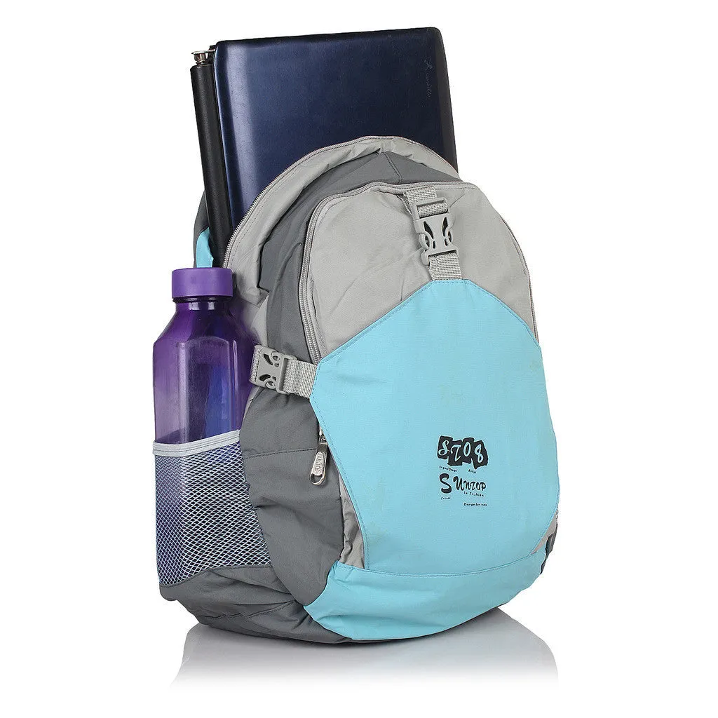 Suntop A11 19 L Backpack(Sky Blue and Grey)