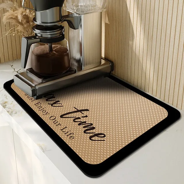 Super Absorbent Draining Mat Kitchen Bathroom Faucet Absorbent Mat