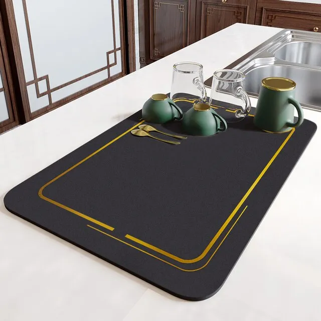 Super Absorbent Draining Mat Kitchen Bathroom Faucet Absorbent Mat