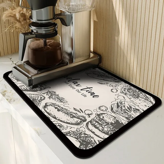 Super Absorbent Draining Mat Kitchen Bathroom Faucet Absorbent Mat